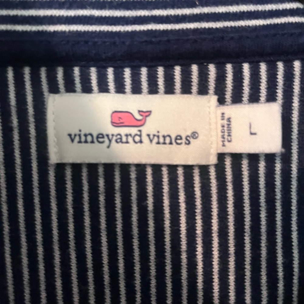 Vineyard Vines women’s blue and white half button up sweatshirt - Picture 3 of 5